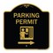 Signmission Parking Permit With Right Arrow, Black & Gold Aluminum Architectural Sign, 18" x 18", BG-1818-23401 A-DES-BG-1818-23401 - alternate 1
